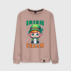 Свитшот хлопковый мужской Irish Cream, цвет: пыльно-розовый