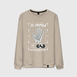 Свитшот хлопковый мужской X-ray streetwear, цвет: миндальный