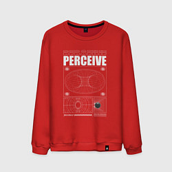 Свитшот хлопковый мужской Perceive streetwear, цвет: красный