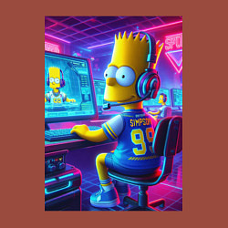 Свитшот хлопковый мужской Bart Simpson - esports, цвет: кирпичный — фото 2