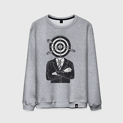 Свитшот хлопковый мужской Человек дартс, цвет: меланж