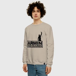 Свитшот хлопковый мужской Armin van buuren, цвет: миндальный — фото 2