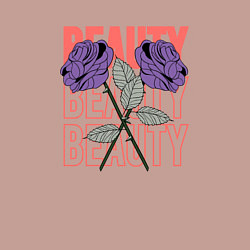 Свитшот хлопковый мужской Beauty purple flowers, цвет: пыльно-розовый — фото 2