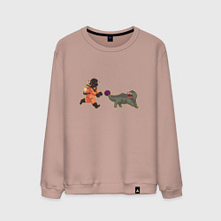 Свитшот хлопковый мужской Lethal Company: Chasing Fugu, цвет: пыльно-розовый