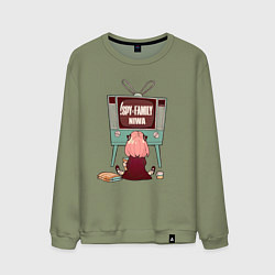 Свитшот хлопковый мужской Аня из аниме и манги spy x family, цвет: авокадо