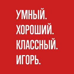 Свитшот хлопковый мужской Умный хороший классный Игорь, цвет: красный — фото 2