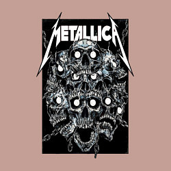 Свитшот хлопковый мужской Metallica - skulls, цвет: пыльно-розовый — фото 2