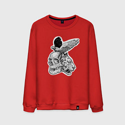 Мужской свитшот Череп, тигр и ворон