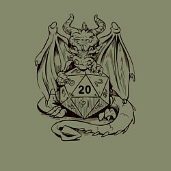 Свитшот хлопковый мужской Дракончик обнимает игральную кость, цвет: авокадо — фото 2