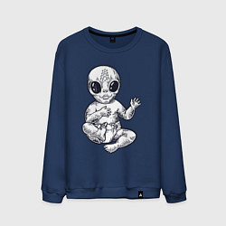 Свитшот хлопковый мужской Baby alien, цвет: тёмно-синий