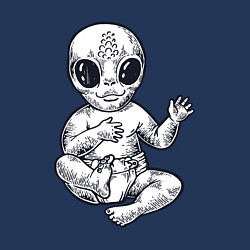 Свитшот хлопковый мужской Baby alien, цвет: тёмно-синий — фото 2