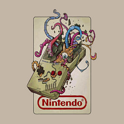 Свитшот хлопковый мужской Game boy tentacles, цвет: миндальный — фото 2