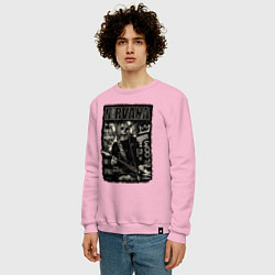 Свитшот хлопковый мужской Nirvana In Bloom, цвет: светло-розовый — фото 2
