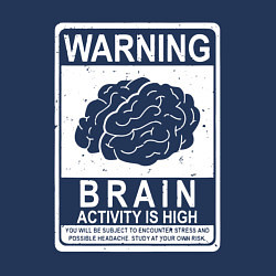 Свитшот хлопковый мужской Warning - high brain activity, цвет: тёмно-синий — фото 2