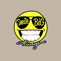 Свитшот хлопковый мужской Smile big always, цвет: миндальный — фото 2