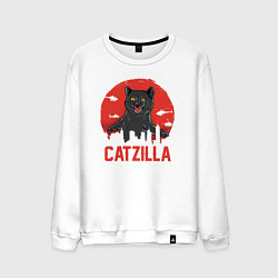 Свитшот хлопковый мужской Catzilla, цвет: белый