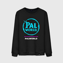 Свитшот хлопковый мужской Символ Palworld в неоновых цветах, цвет: черный