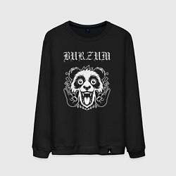 Свитшот хлопковый мужской Burzum rock panda, цвет: черный