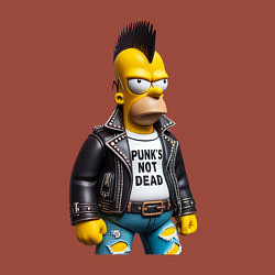 Свитшот хлопковый мужской The harsh Homer Simpson - punks not dead, цвет: кирпичный — фото 2