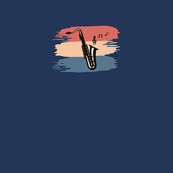 Свитшот хлопковый мужской Саксофон на фоне мазков краски, цвет: тёмно-синий — фото 2