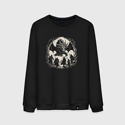 Свитшот хлопковый мужской Герои в логове дракона, цвет: черный