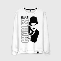 Свитшот хлопковый мужской Чарльз Чаплин, цвет: белый