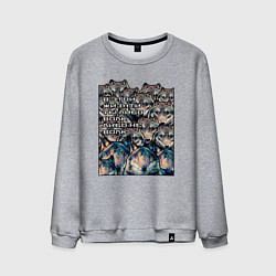 Свитшот хлопковый мужской Либо волк либо не волк, цвет: меланж