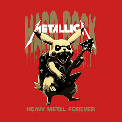 Свитшот хлопковый мужской Metallica на фоне тяжёлого рока от Пикачу, цвет: красный — фото 2