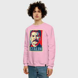Свитшот хлопковый мужской Face Stalin, цвет: светло-розовый — фото 2