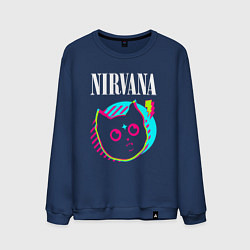 Мужской свитшот Nirvana rock star cat