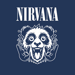 Свитшот хлопковый мужской Nirvana rock panda, цвет: тёмно-синий — фото 2