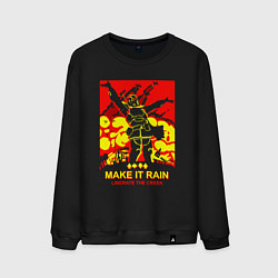 Свитшот хлопковый мужской Helldivers 2: Make it Rain, цвет: черный