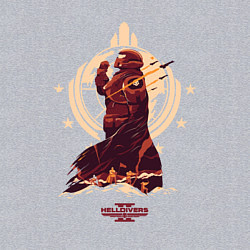 Свитшот хлопковый мужской Helldivers 2: Paratroopers Symbol, цвет: меланж — фото 2