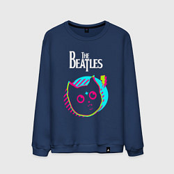 Мужской свитшот The Beatles rock star cat