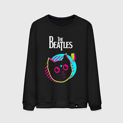 Мужской свитшот The Beatles rock star cat