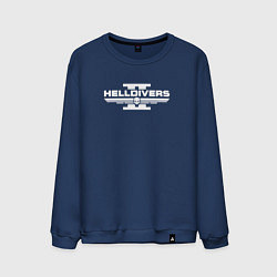 Свитшот хлопковый мужской Helldivers 2 - white, цвет: тёмно-синий