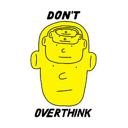 Свитшот хлопковый мужской Dont overthink, цвет: белый — фото 2