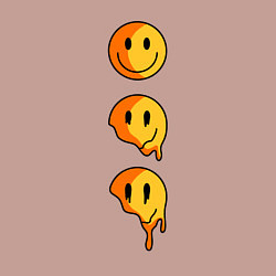 Свитшот хлопковый мужской Тающий смайлик, цвет: пыльно-розовый — фото 2