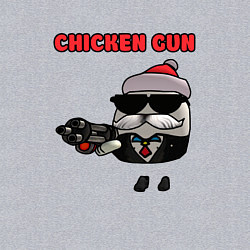 Свитшот хлопковый мужской Chicken gun santa, цвет: меланж — фото 2