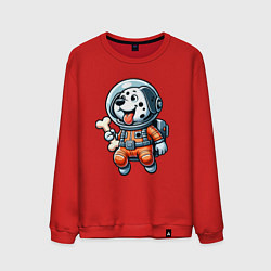 Мужской свитшот Dalmatian cosmonaut puppy with a bone