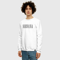 Свитшот хлопковый мужской Nirvana black album, цвет: белый — фото 2
