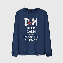 Свитшот хлопковый мужской DM keep calm and enjoy the silence, цвет: тёмно-синий