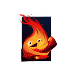 Свитшот хлопковый мужской Кальцифер из Ходячего замка, цвет: белый — фото 2