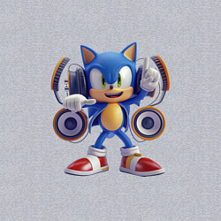 Свитшот хлопковый мужской Соник в наушниках, цвет: меланж — фото 2