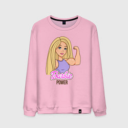 Свитшот хлопковый мужской Barbie power, цвет: светло-розовый