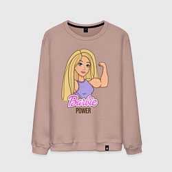 Свитшот хлопковый мужской Barbie power, цвет: пыльно-розовый