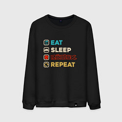 Мужской свитшот Eat sleep roblox repeat art