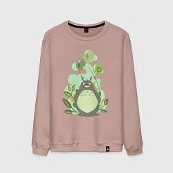 Свитшот хлопковый мужской Green Totoro, цвет: пыльно-розовый