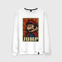 Свитшот хлопковый мужской Jump Mario, цвет: белый