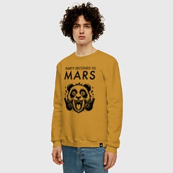Свитшот хлопковый мужской Thirty Seconds to Mars - rock panda, цвет: горчичный — фото 2